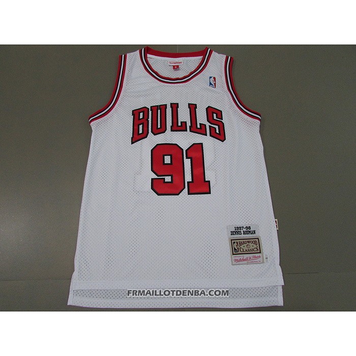 Maillot Chicago Bulls Dennis Rodman Mitchell & Ness 1997-98 Blanc
